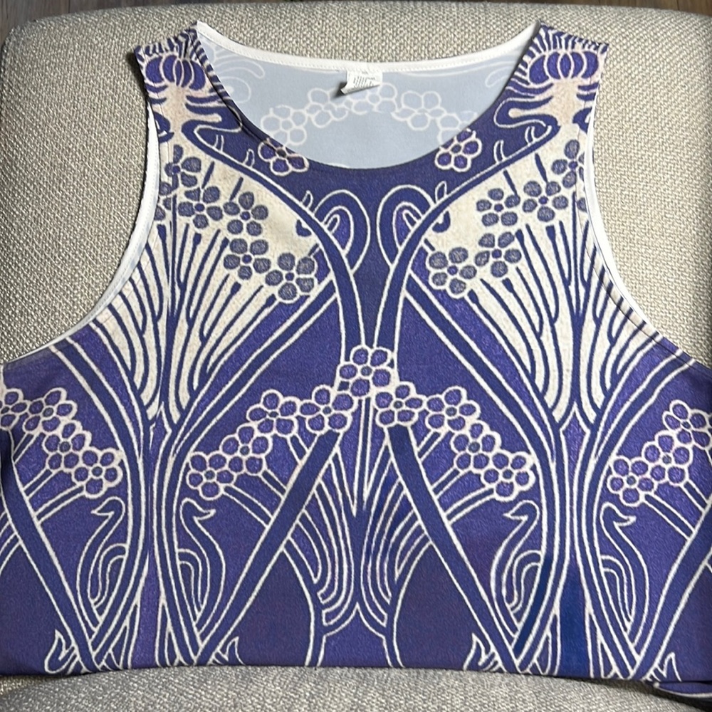 Deco Print Sleeveless A-Line Dress